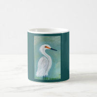Grande pintura branca das belas artes do Egret