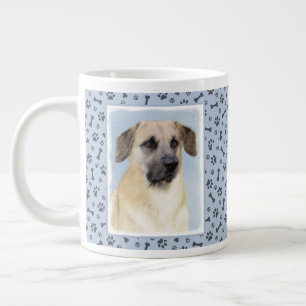 Caneca De Café Grande Pintura Chinook (Ouvidos Soltos) - Arte Cachorro O