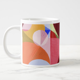 Caneca De Café Grande Pintura de Blocos de Cor Abstrata Geométrica