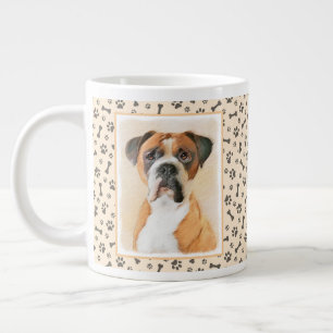 Caneca De Café Grande Pintura De Cachorro Descortada Arte Animal Origina