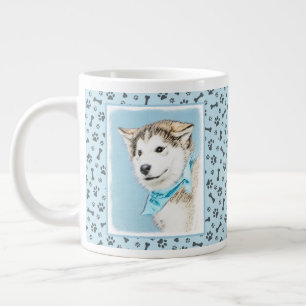 Caneca De Café Grande Pintura De Cachorro Siberiana - Arte De Cachorro O