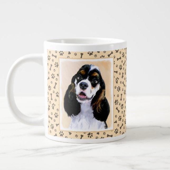 Caneca De Café Grande Pintura De Cocker Spaniel (Participante) - Arte De (Esquerda)