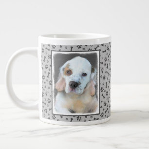 Caneca De Café Grande Pintura de Espanhol Clumber - Arte de Cachorro Ori