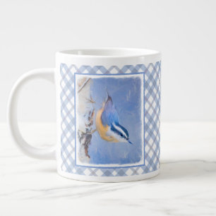 Caneca De Café Grande Pintura De Pássaros Original De Raça Vermelha