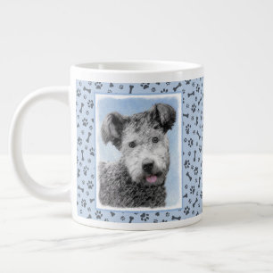 Caneca De Café Grande Pintura De Pumi - Arte De Cão Original Bonita