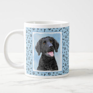 Caneca De Café Grande Pintura De Retriever Revestida Por Cachorro - Arte