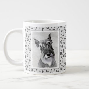 Caneca De Café Grande Pintura de Schnauzer (Giant) - Arte Canina