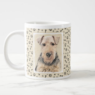 Caneca De Café Grande Pintura de Welsh Terrier - Arte de Cachorro Origin