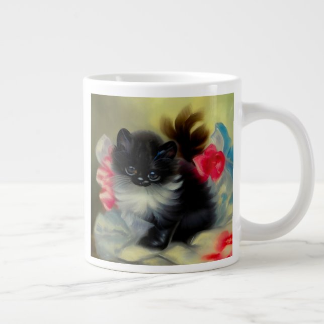 Caneca De Café Grande Pintura em branco e preto (Direita)