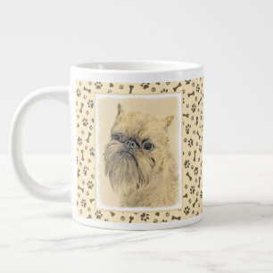 Caneca De Café Grande Pintura em Bruxelas Griffon - Arte Cachorra Origin