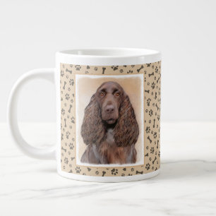 Caneca De Café Grande Pintura em espanhol de campo - Arte de cachorro or