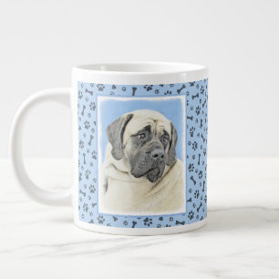 Caneca De Café Grande Pintura em Inglês Mastiff (Fawn) - Arte Original p