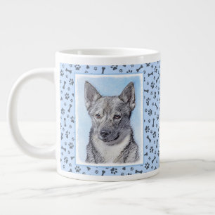 Caneca De Café Grande Pintura em Vallhund, na Suécia - Arte Cachorro Ori
