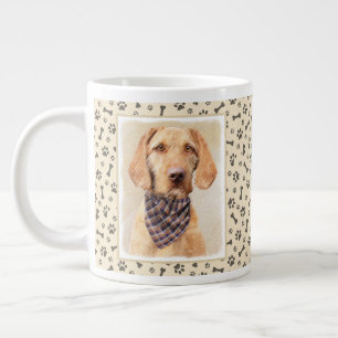 Caneca De Café Grande Pintura em Vizsla, por Wirehaired - Arte Cão Orig