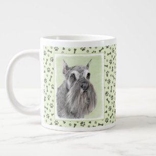 Caneca De Café Grande Pintura Schnauzer (Giant, Standard) - Arte Canina