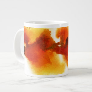 Caneca De Café Grande pinturas de Abstrato floral aquarela 2