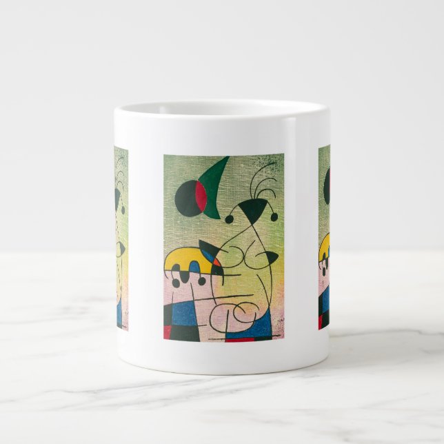 Caneca De Café Grande pinturas de joan miro, abstrato art (Frente)