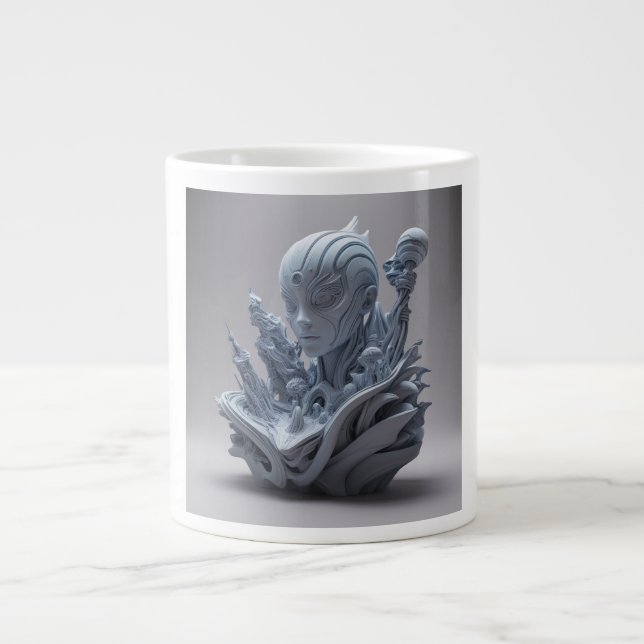 Caneca De Café Grande Pinturas em 3D personalizadas: Traga sua imaginaçã (Frente)