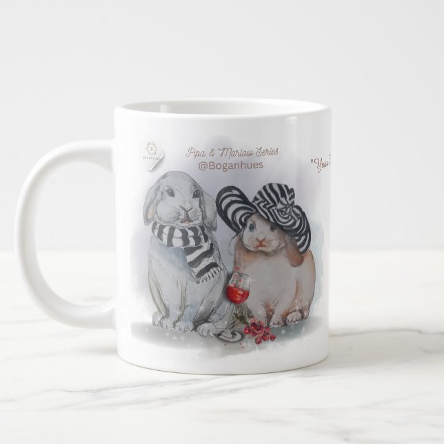 Caneca De Café Grande "Pipa & Marlow" Impressão Boganhues (Esquerda)