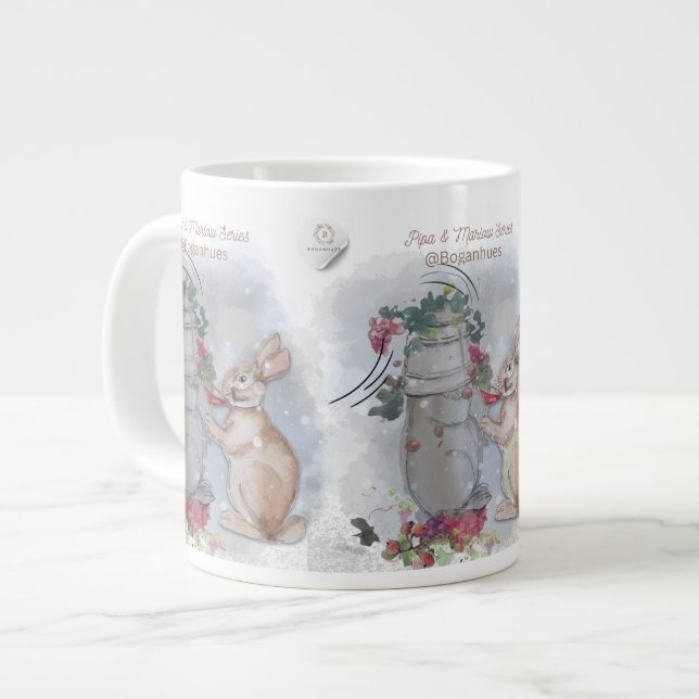 Caneca De Café Grande Pipa & Marlow Series Boganhues Print (Frente Esquerda)