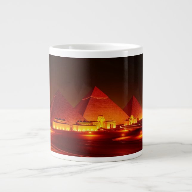 Caneca De Café Grande Pirâmides Antigas (Frente)