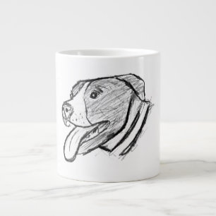 Caneca De Café Grande pitbull desenho à mão foto cachorro amante de anim