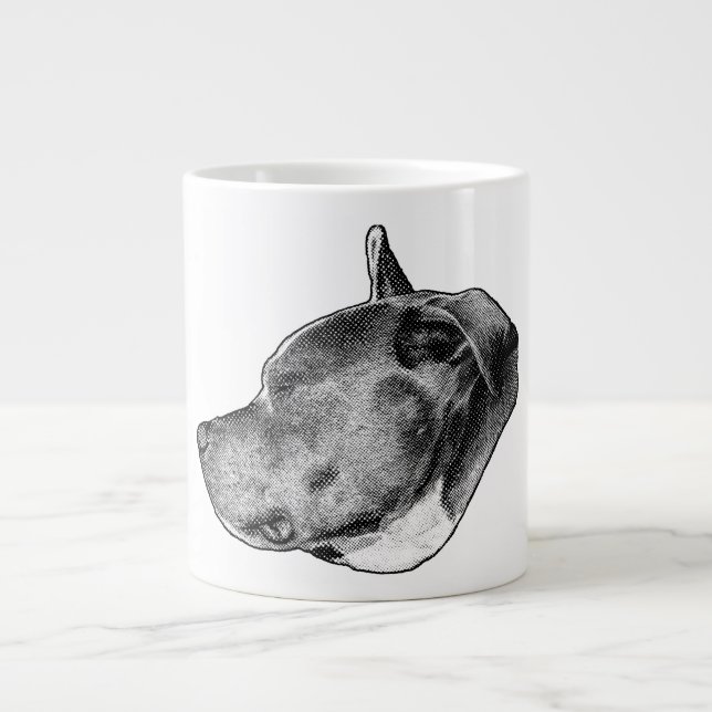 Caneca De Café Grande pitbull dotstrength (Frente)