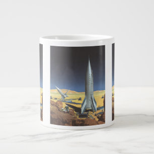 Caneca De Café Grande Planeta Deserto de Ficção Científica Vintage com f