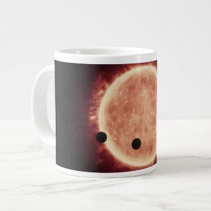 Caneca De Café Grande Planetas Traindo Estrela Vermelha Anã Em Trapist-1