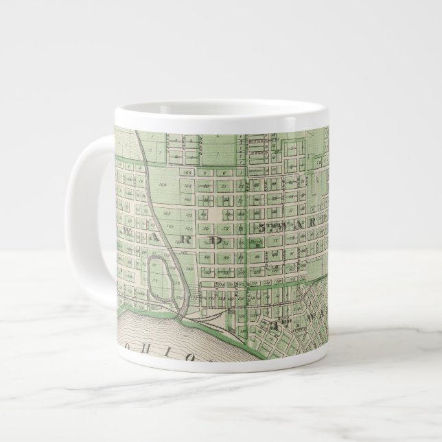 Caneca De Café Grande Plano Evansville, Vanderburgh Co (Frente Esquerda)
