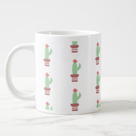 Caneca De Café Grande Planta de Cacto Moderna Simples em Vaso