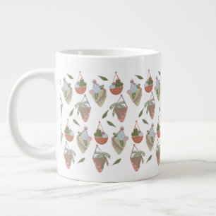 Caneca De Café Grande Plantas Suspensas Suculentas e de Cacto Verdura