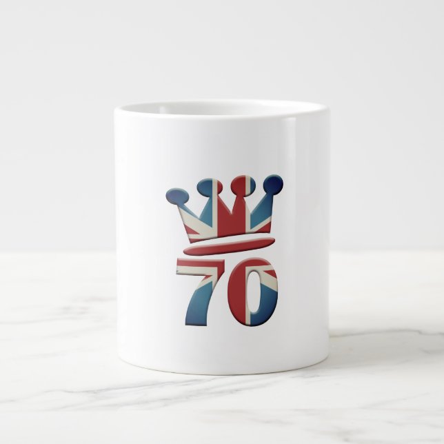 Caneca De Café Grande Platinum Jubilee Queen Elizabeth 70 anos (Frente)