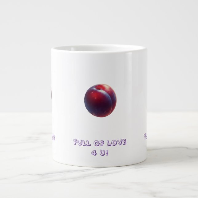 Caneca De Café Grande Plum Valentines (Frente)