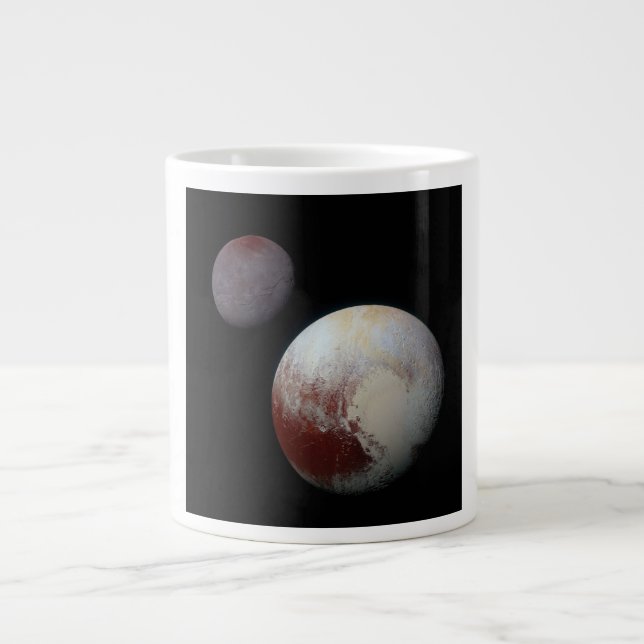 Caneca De Café Grande Plutão & Charon 9th ou Dwarf Planet Solar System (Frente)