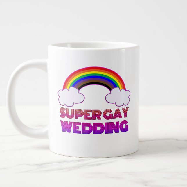 Caneca De Café Grande Podcast de casamento Super Gay (à esquerda) (Esquerda)