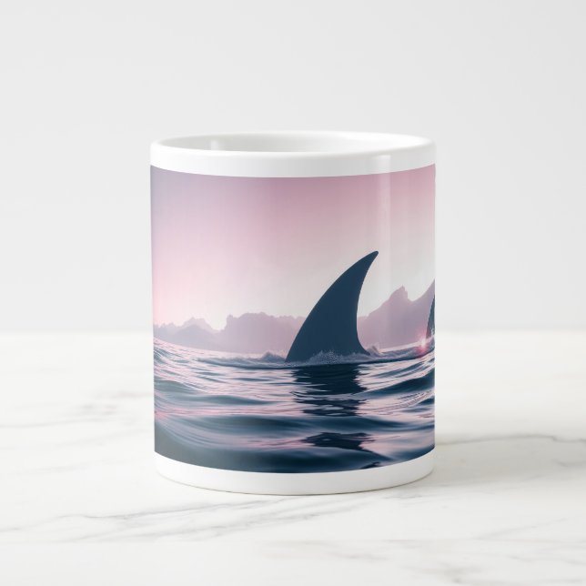 Caneca De Café Grande Poder da Barbatana de Tubarão (Frente)