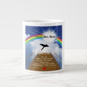 Caneca De Café Grande Poema Memorial da Ponte do Arco-Íris para Aves