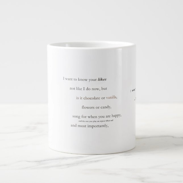 Caneca De Café Grande Poesia Coffee Mug (Frente)