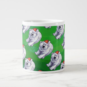 Caneca De Café Grande Polar Bear Natal Em Verde
