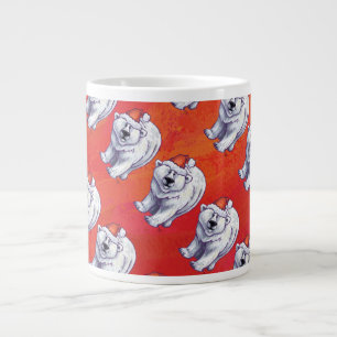 Caneca De Café Grande Polar Bear Natal Em Vermelho
