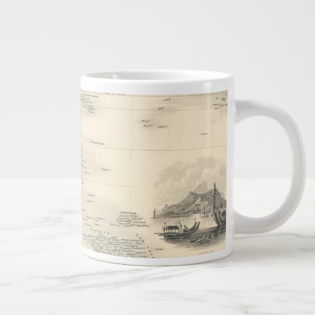 Caneca De Café Grande Polinésia| Ilhas no oceano Pacífico (Direita)