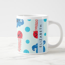 Caneca De Café Grande Polvo Pirata, Água-Viva Pirata, Mar, Seu Nome