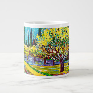Caneca De Café Grande Pomar Bordado por Cypress Vincent Van Gogh