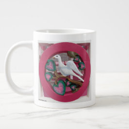 Caneca De Café Grande Pomba Branca a Rosa - Vinha de Martha