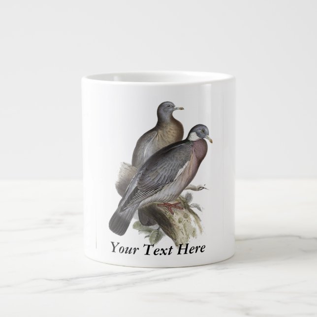 Caneca De Café Grande Pombo de Madeira (Frente)