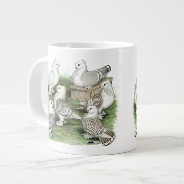 Caneca De Café Grande Pombos clássicos (Frente Esquerda)