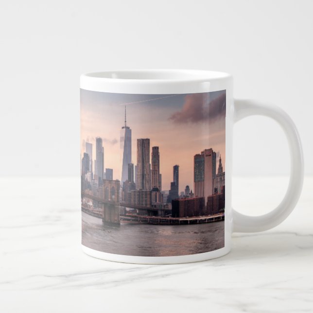 Caneca De Café Grande Ponte Brooklyn e Manhattan Inferior (Direita)