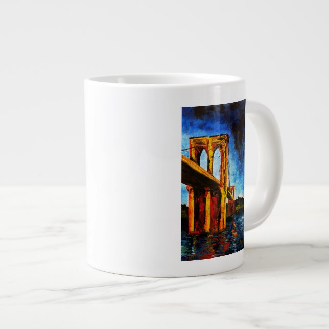 Caneca De Café Grande Ponte de Brooklyn a Utopia 2009 (Frente Esquerda)