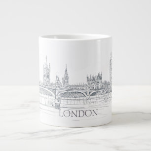 Caneca De Café Grande Ponte de Londres e Sketch Big Ben Iconic